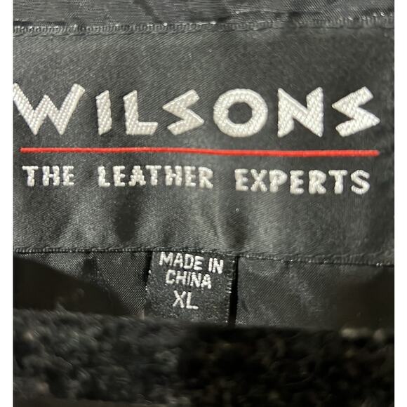 Vintage Wilsons Men's Black Leather Back Cinch Biker Motorcycle Vest Size XL - Picture 2 of 9